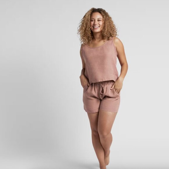 Parachute Linen Tank Clay Size XL Scoop Neck Cropped - NWT - Picture 1 of 3